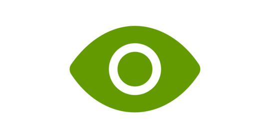green icon of an eye
